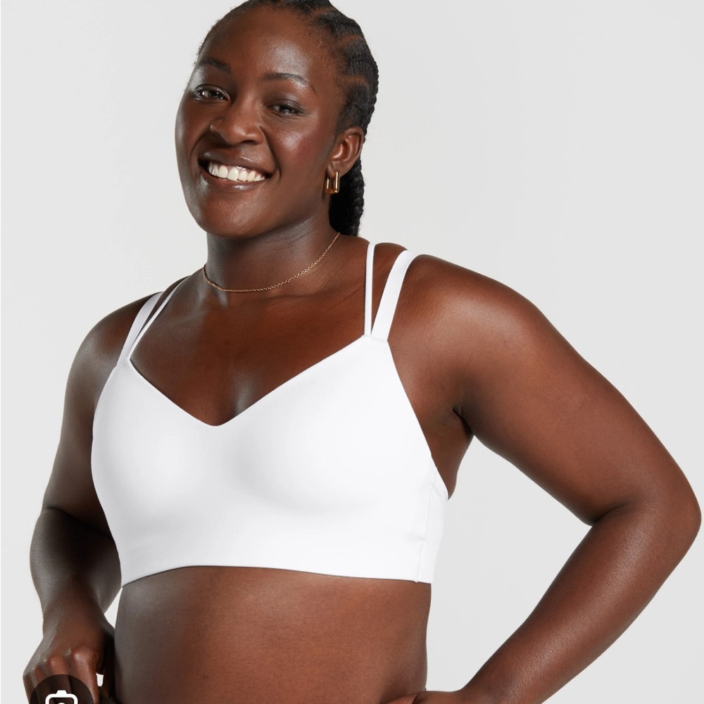 GYMSHARK White Strappy Back Sports Bra - Picture 3 of 3